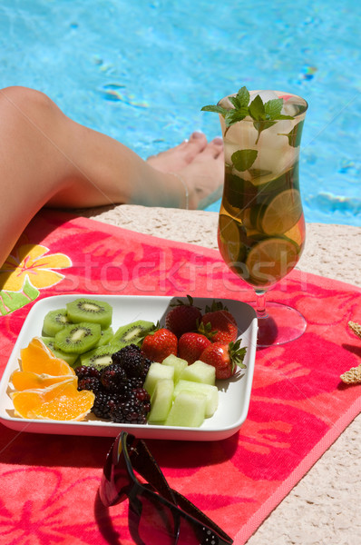 Vacances femme potable fruits [[stock_photo]] © BVDC