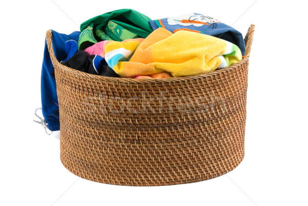 Lavanderia cesto de roupa suja trabalhar limpar cesta roupa Foto stock © BVDC
