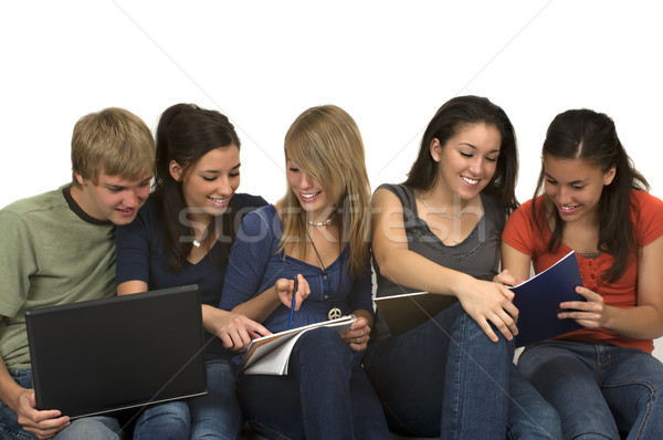 Stockfoto: Studie · groep · studenten · studeren · familie