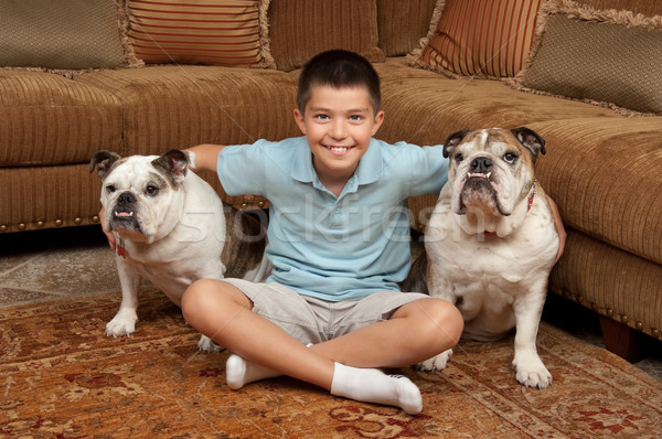 Boy and Dogs Stock photo © BVDC