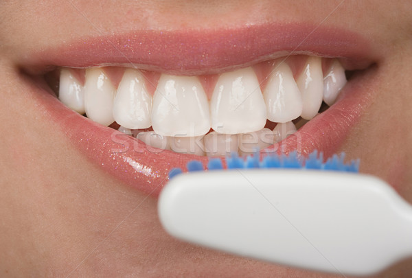 Dinţi sănătos gură fericit Teen dentist Imagine de stoc © BVDC