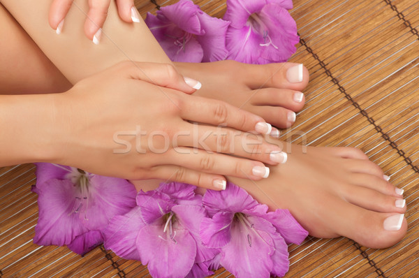 Pedicure manicure spa piękna kwiaty kwiat Zdjęcia stock © BVDC