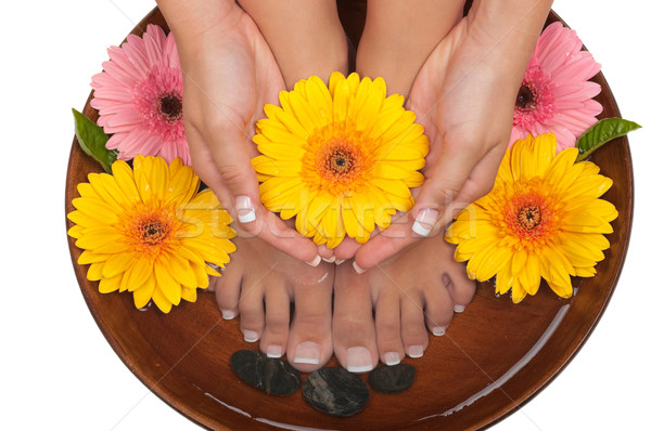 Spa pedicure manicure piękna kwiaty kwiat Zdjęcia stock © BVDC