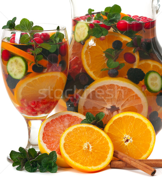 Frutas beber vidrio naranja especias BlackBerry Foto stock © BVDC