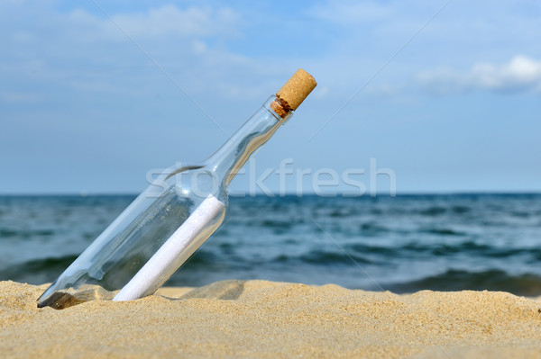 Message in the bottle from ocean Stock photo © byrdyak