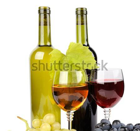 Wine glass and bottle of wine Stock photo © byrdyak
