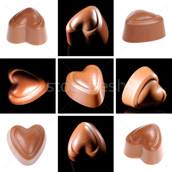 Chocolate candy collage Stock photo © byrdyak