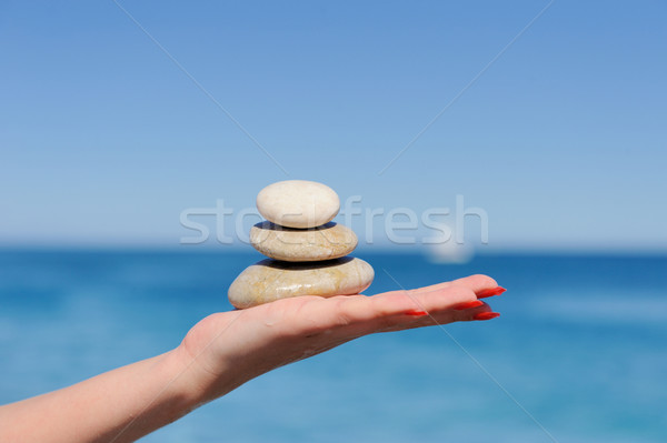 Stones in a hand Stock photo © byrdyak