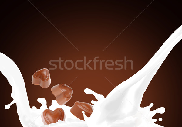 Сток-фото: молоко · всплеск · дизайна · шоколадом · фон · пить