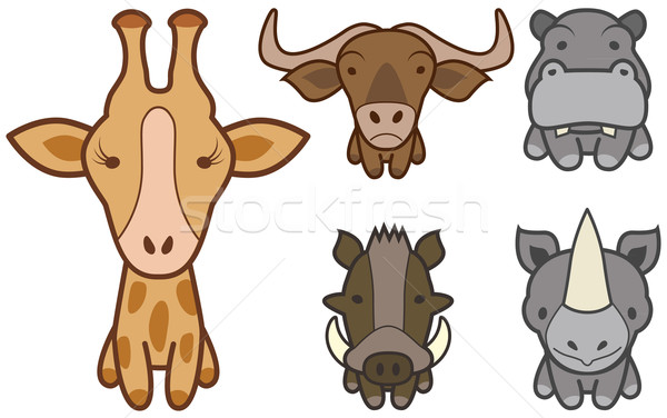 Vektor szett rajz vad állatkerti állatok különböző Stock fotó © Bytedust