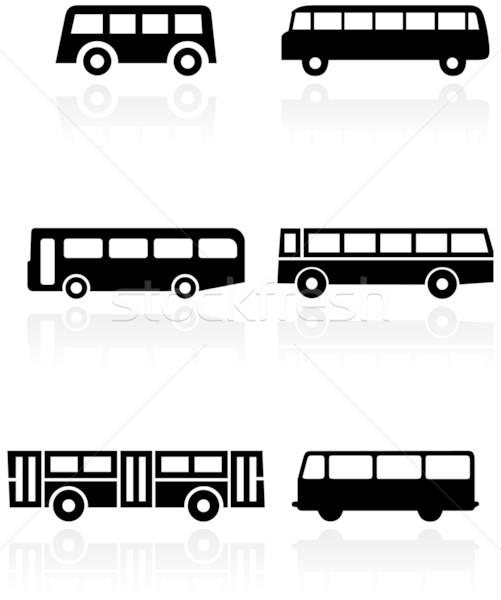 Otobüs kamyonet simge vektör ayarlamak farklı Stok fotoğraf © Bytedust