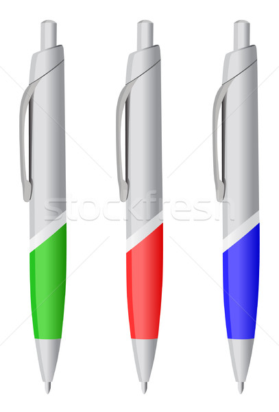 Stift Vektor Illustration drei unterschiedlich Farben Stock foto © Bytedust