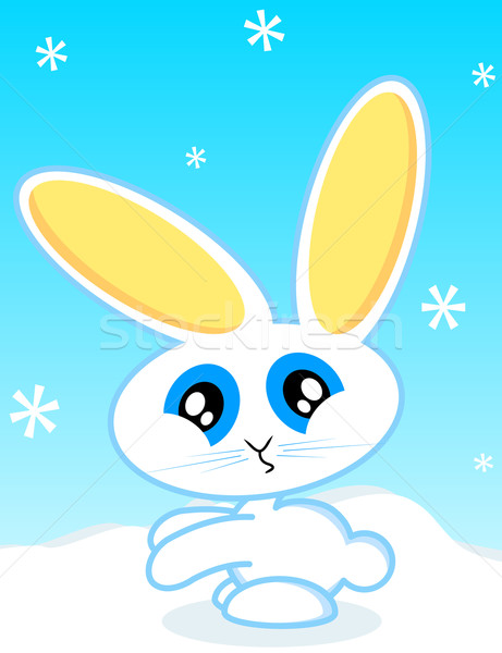 Tatil tavşan vektör karikatür tavşan kış Stok fotoğraf © Bytedust