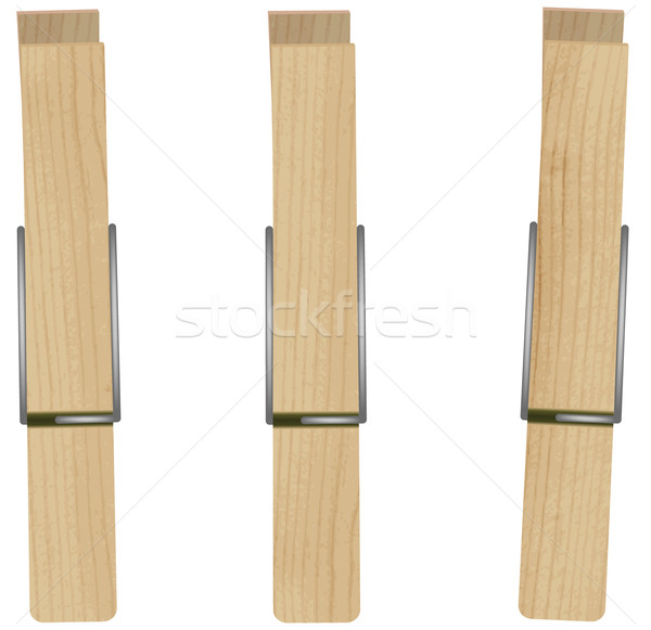 Vector illustration of three clothespins. Stock photo © Bytedust