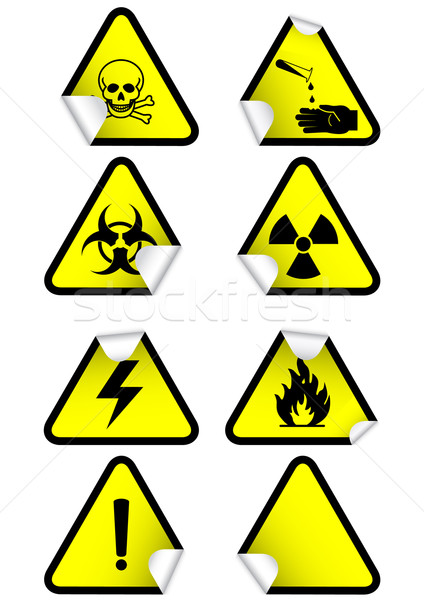 Vector set of chemical warning signs. Stock photo © Bytedust