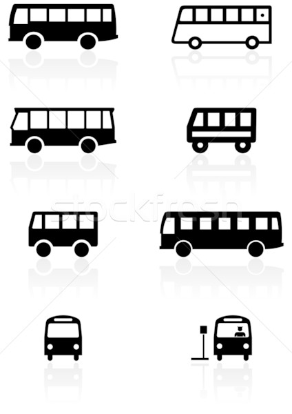 Autobuz Van simbol vector set diferit Imagine de stoc © Bytedust