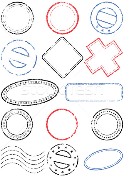 Poststempel ingesteld verschillend postzegels alle vector Stockfoto © Bytedust