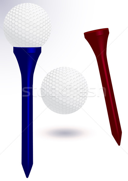 Golf ball and tee vector illustration. Stock photo © Bytedust