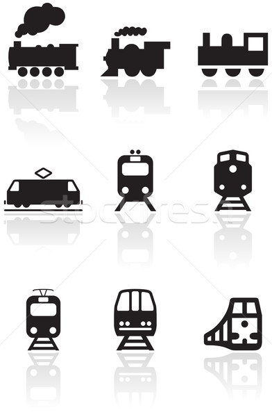 Tren símbolo establecer vector diferente ilustraciones Foto stock © Bytedust