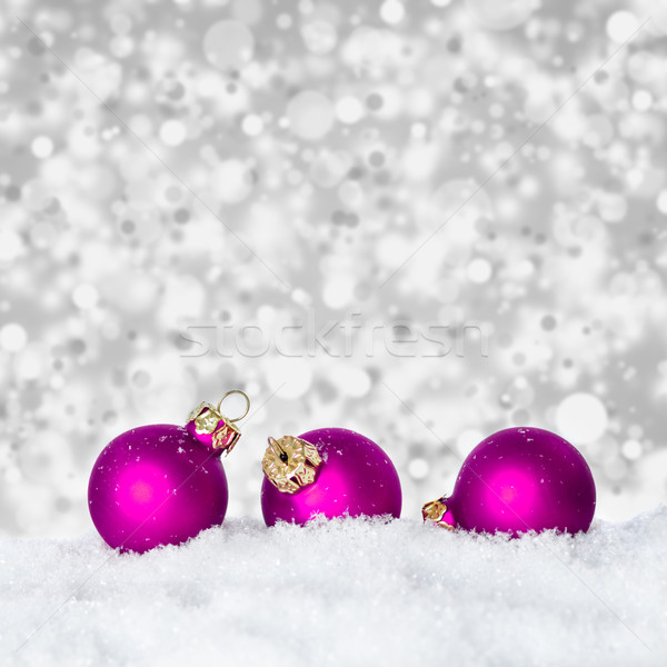 Christmas paars sneeuw kerstmis bokeh Stockfoto © c12