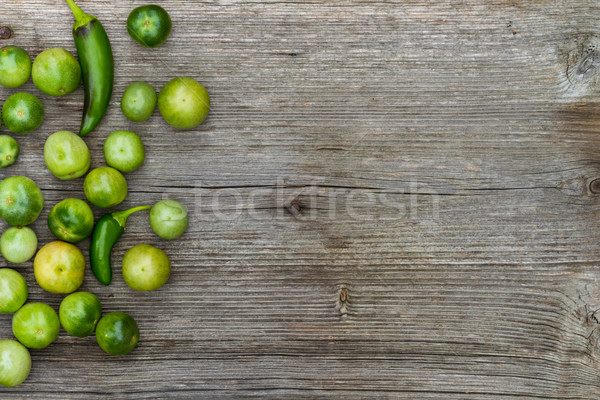 Groenten tomaten paprika houten exemplaar ruimte hout Stockfoto © c12