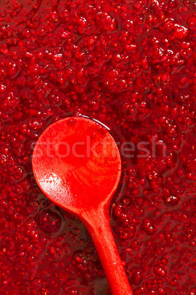 Rood framboos jam top textuur Stockfoto © c12