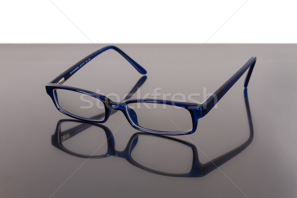 Foto stock: Olho · óculos · azul · escolas · moda · saúde