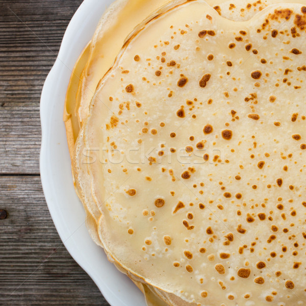 Stockfoto: Pannenkoek · traditioneel · top · hout · tabel