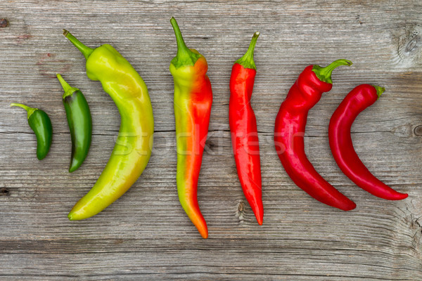 Gekleurd paprika hout top voedsel achtergrond Stockfoto © c12