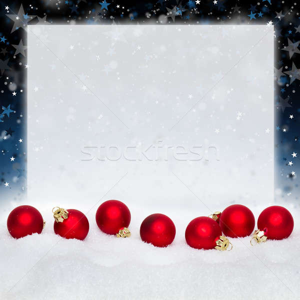 Stockfoto: Rood · christmas · sneeuw · kaart · exemplaar · ruimte