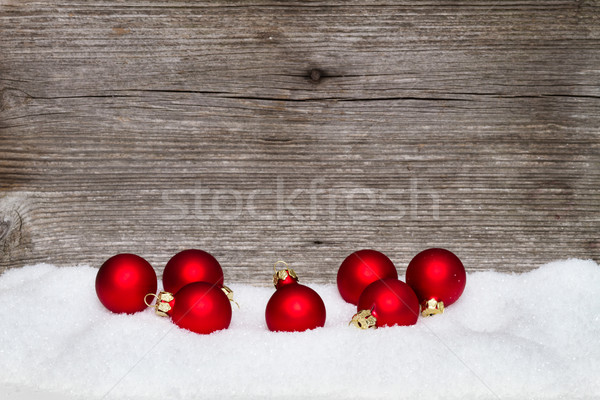 Rojo Navidad nieve madera Foto stock © c12