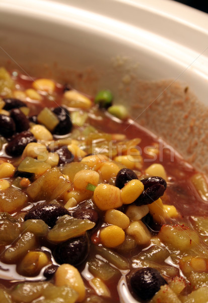 Fasoli kukurydza zupa pikantny czarny Zdjęcia stock © ca2hill