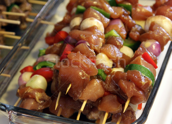 Uncooked Shish Kebabs Stock photo © ca2hill