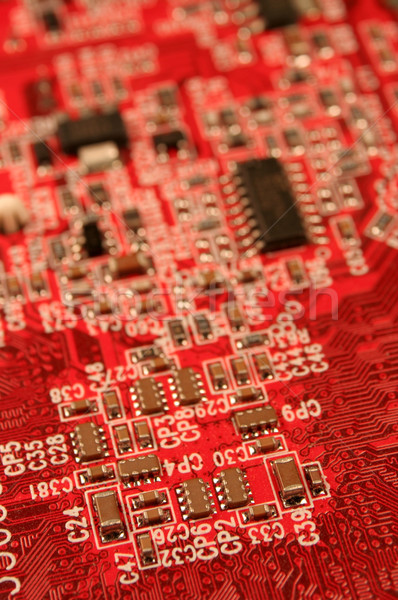 Elettronica circuito primo piano computer rosso tech Foto d'archivio © ca2hill