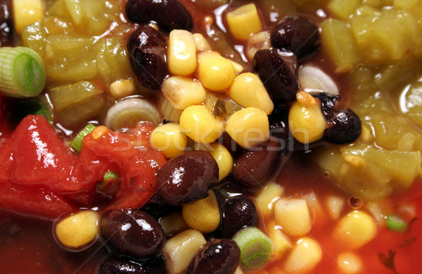 Picante preto sopa de feijão milho legumes Foto stock © ca2hill