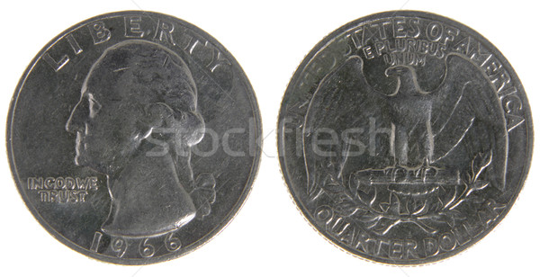 Stock photo: Old Worn US Quarter