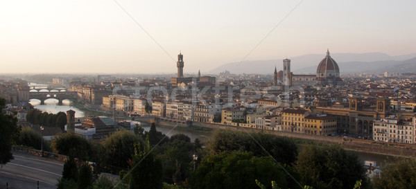 Florence városkép Firenze Olaszország sziluett lövés Stock fotó © ca2hill