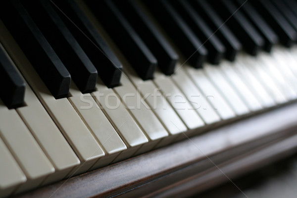 Tasti del pianoforte primo piano tasti piano shot poco profondo Foto d'archivio © ca2hill