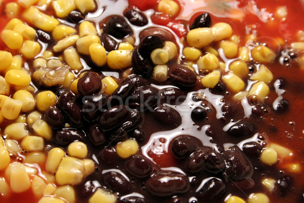 Zdjęcia stock: Czarny · zupa · fasolowa · czerwony · kukurydza · warzyw