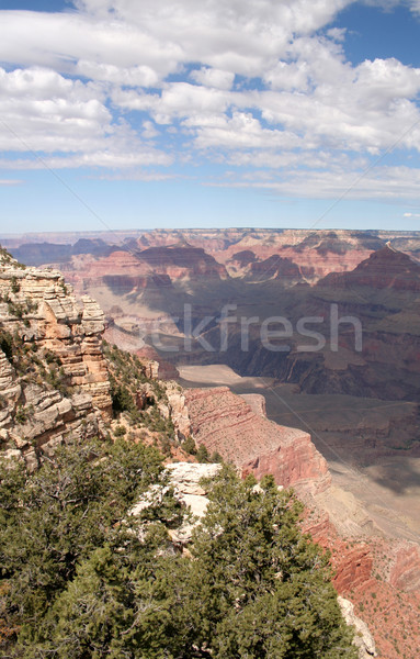 Bewolkt grand Canyon shot gedeeltelijk wolk gedekt Stockfoto © ca2hill