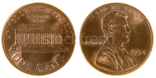 Amerikaanse penny beide geïsoleerd witte munt Stockfoto © ca2hill