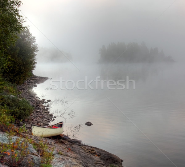 łodzi posiedzenia granitu parku ontario Kanada Zdjęcia stock © ca2hill