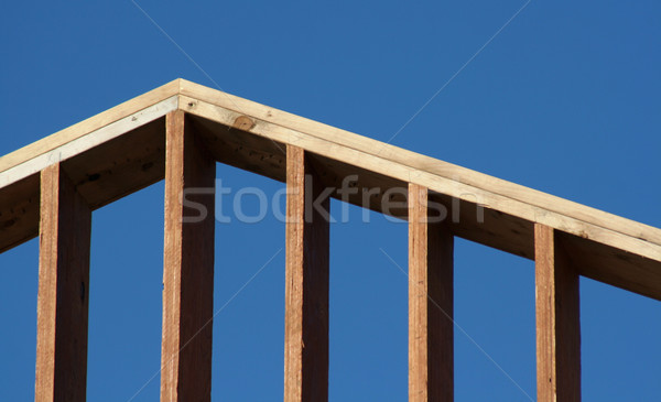 Keret címer fakeret új ház szett kék ég Stock fotó © ca2hill