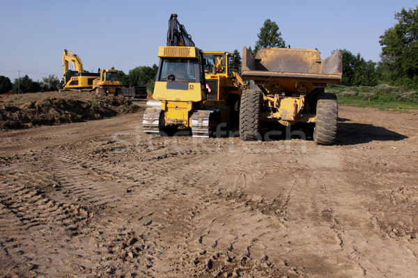 Bouw machines voertuigen vers bouwplaats vuil Stockfoto © ca2hill