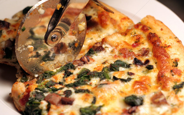 Pizza zwei Stücke abgesondert Essen Stock foto © ca2hill