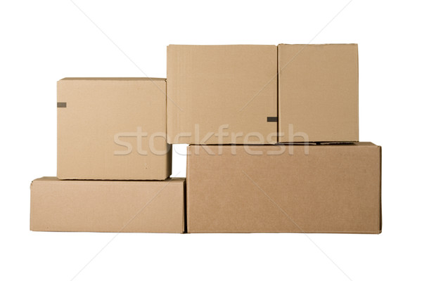 Carton cases brun différent bureau boîte Photo stock © caimacanul