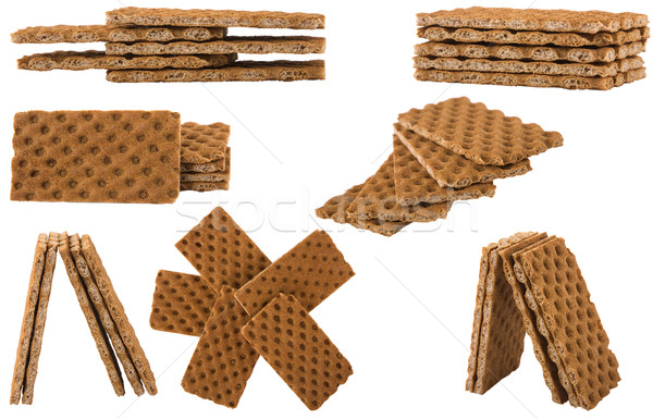 Crăpa pâine diferit biscuiti izolat Imagine de stoc © caimacanul