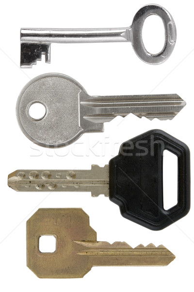 Stockfoto: Verschillend · vorm · sleutels · witte · veiligheid · sleutel