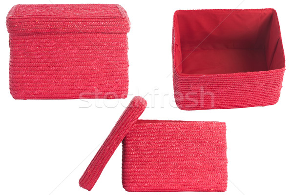 decorative red wicker basket with lid Stock photo © caimacanul