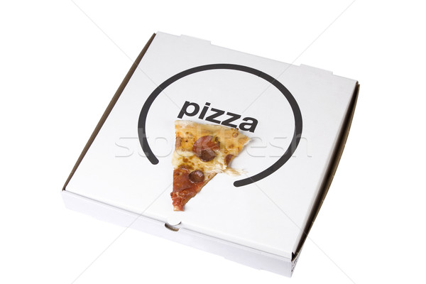 Stock photo: spicy pizza on carboard box